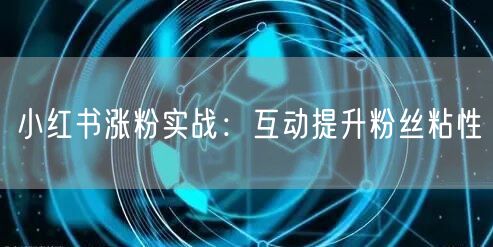 小红书涨粉实战：互动提升粉丝粘性