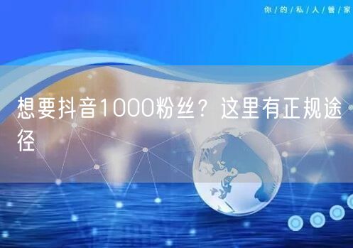 想要抖音1000粉丝？这里有正规途径