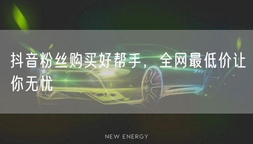 抖音粉丝购买好帮手，全网最低价让你无忧